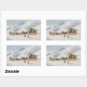 Een post in diepe sneeuw rechthoekige sticker (Vel)