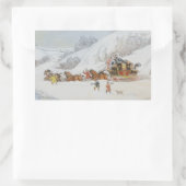 Een post in diepe sneeuw rechthoekige sticker (Tas)