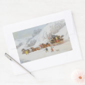 Een post in diepe sneeuw rechthoekige sticker (Envelop)