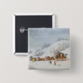Een post in diepe sneeuw vierkante button 5,1 cm (Voorkant /achterkant)