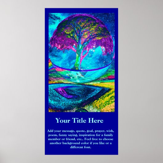 Een Poster aanpassen - Neon Blue Tree of Life (Voorkant)