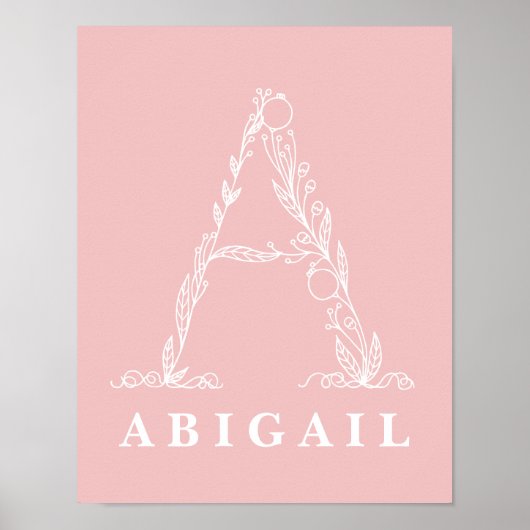 Een Poster met flessenbloemmonogram op maat van zu (Voorkant)