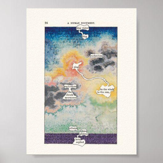 Een poster van de tweede versie van het Humument v (Voorkant)