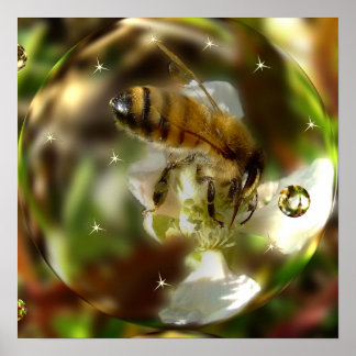 Een Poster van de wereld van de bijen