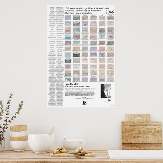 Een poster van droomschilders en droomgedichten. # (Keuken)