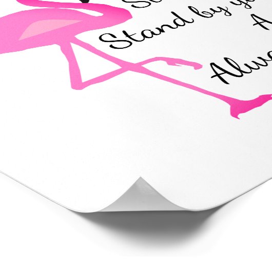 Een Poster van Flamingo zijn (Hoek)