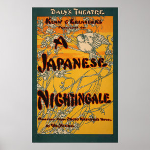 Een Poster van het Japanse nachtelijke theatrische