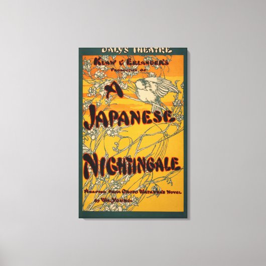 Een Poster van het Japanse nachtelijke theatrische Canvas Afdruk (Voorkant)