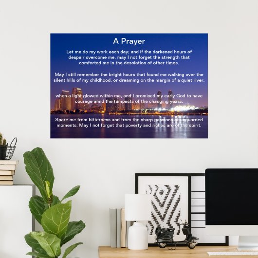 Een Poster van Prayer Blue San Diego (Thuiskantoor)