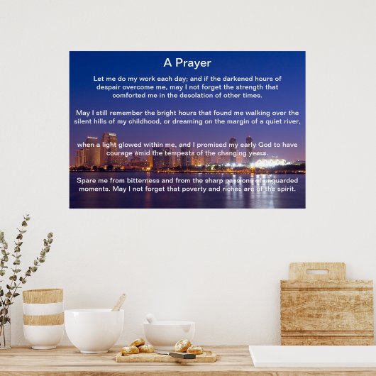 Een Poster van Prayer Blue San Diego (Keuken)