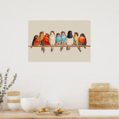 Een Poster van vogels (Keuken)