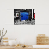 een poster voor blauw decanvas - standaardgrootte (Keuken)