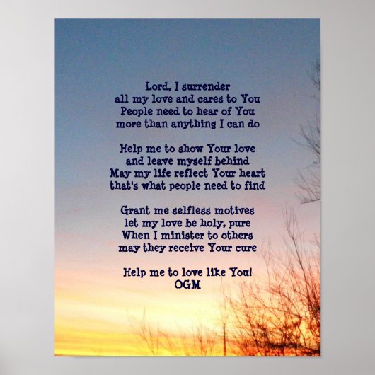 Een Poster voor dagelijks gebed (Voorkant)