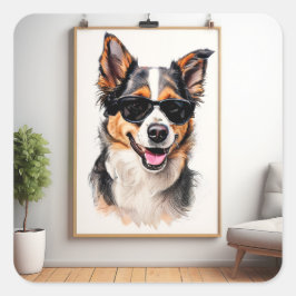 Een poster voor de beste vriend van hondenliefhebb vierkante sticker