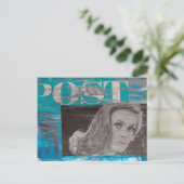 Een Postvrouw Mixed Media Collage Briefkaart (Staand voorkant)
