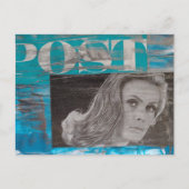 Een Postvrouw Mixed Media Collage Briefkaart (Voorkant)