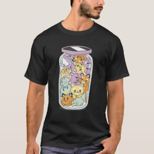 Een pot geluk pot vol katten Kat ontwerp T-shirt