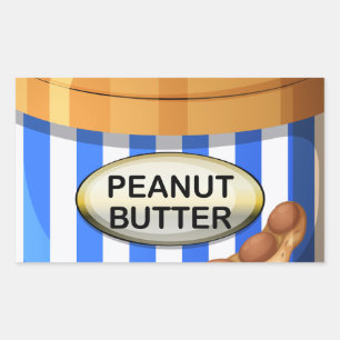 Een pot pindakaas rechthoekige sticker