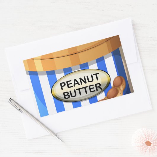 Een pot pindakaas rechthoekige sticker (Envelop)