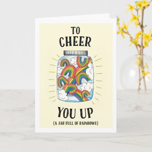 Een pot regenbogen om je op te klimmen met regenbo kaart (Gele Bloem)