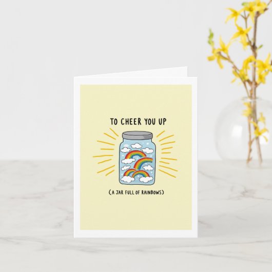 Een pot regenbogen om je op te klimmen met regenbo kaart (Gele Bloem)