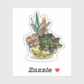 Een potje Succulenten Sticker (Vel)