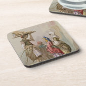 Een potverkoper, c.1855 drankjes onderzetter (Linkerzijde)