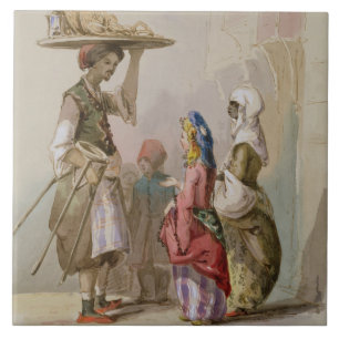 Een potverkoper, c.1855 tegeltje