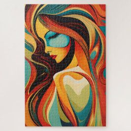 Een prachtig abstract portret legpuzzel