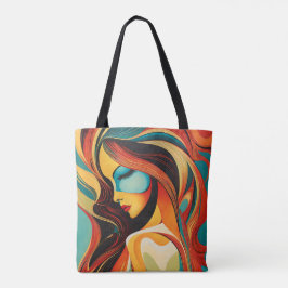 Een prachtig abstract portret tote bag