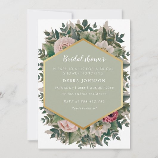 Een prachtig bloemengroen vrijgezellenfeest kaart (Voorkant)