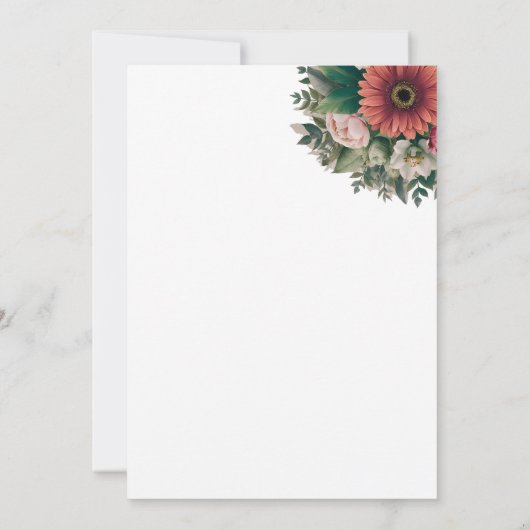 Een prachtig bloemengroen vrijgezellenfeest kaart (Achterkant)