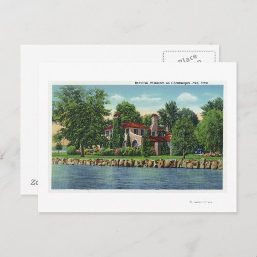 Een prachtig Chautauqua Lake Residence Briefkaart (Voorkant / Achterkant)