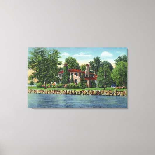 Een prachtig Chautauqua Lake Residence Canvas Afdruk (Voorkant)
