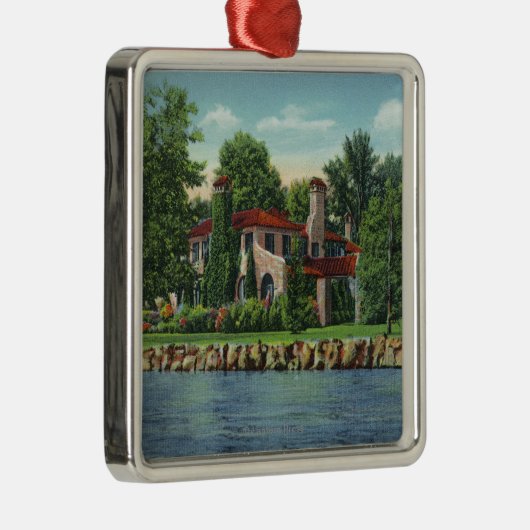 Een prachtig Chautauqua Lake Residence Metalen Ornament (Rechts)