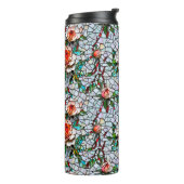 Een prachtig faux mozaïek bloemmozaïek patroon thermosbeker (Gedraaid links)