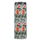 Een prachtig faux mozaïek bloemmozaïek patroon thermosbeker (Achterkant)