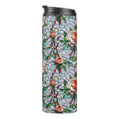 Een prachtig faux mozaïek bloemmozaïek patroon thermosbeker (Geroteerd rechts)