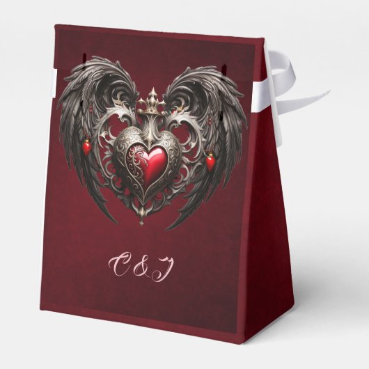 Een prachtig gotisch hart bedankdoosjes (Achterkant)