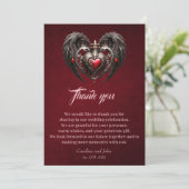 Een prachtig gotisch hart bedankkaart (Staand voorkant)