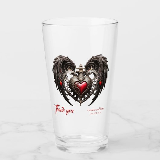 Een prachtig gotisch hart glas (Voorkant)