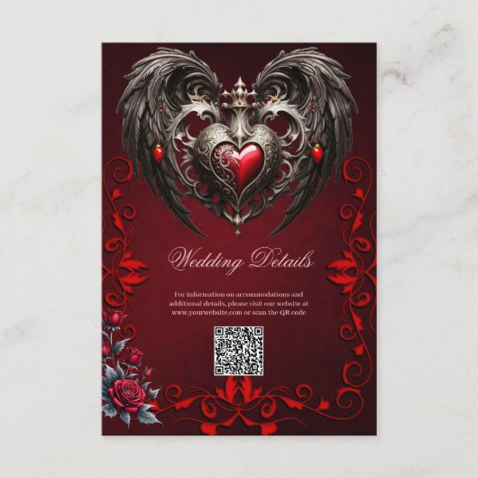 Een prachtig gotisch hart informatiekaartje (Voorkant)