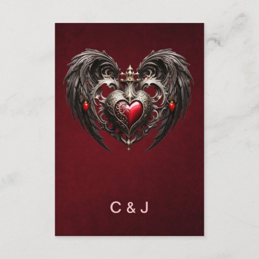 Een prachtig gotisch hart informatiekaartje (Achterkant)