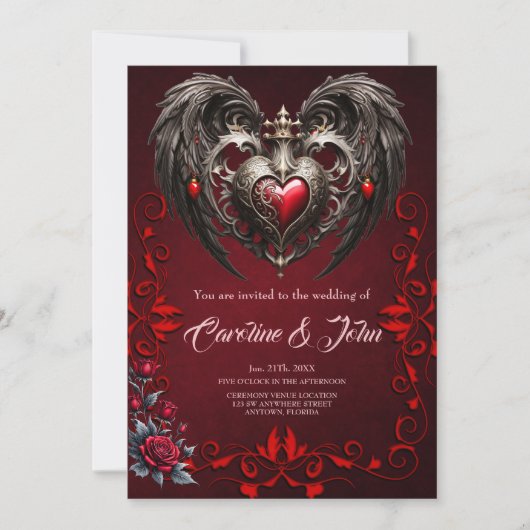 Een prachtig gotisch hart kaart (Voorkant)