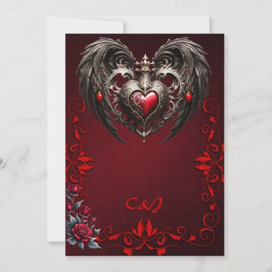 Een prachtig gotisch hart kaart (Achterkant)