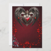 Een prachtig gotisch hart met elegante, donkere vl save the date (Achterkant)