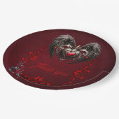 Een prachtig gotisch hart papieren bordje (Gekanteld)