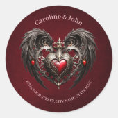 Een prachtig gotisch hart ronde sticker (Voorkant)