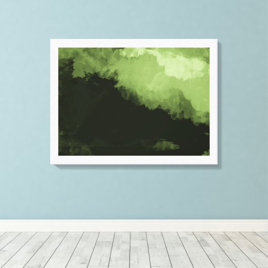 een prachtig groen digitaal landschapsschilderij canvas afdruk (Insitu (Houten vloer))