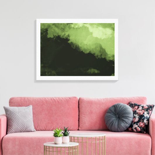 een prachtig groen digitaal landschapsschilderij canvas afdruk (Insitu (Woonkamer))